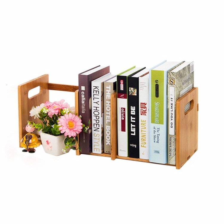Выдвижная Bamboo Книга Стенд рабочего сортировщик держатель натурального бамбука Bookself стойки складной для дома и офиса стол организатор