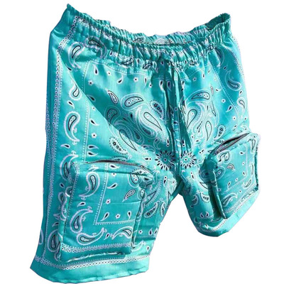 Summer Male New Style 3D Personality Ethnic Style Dazzling Pattern Hip-Hop Fashion Trend Tooling High Street Men's Casual Shorts