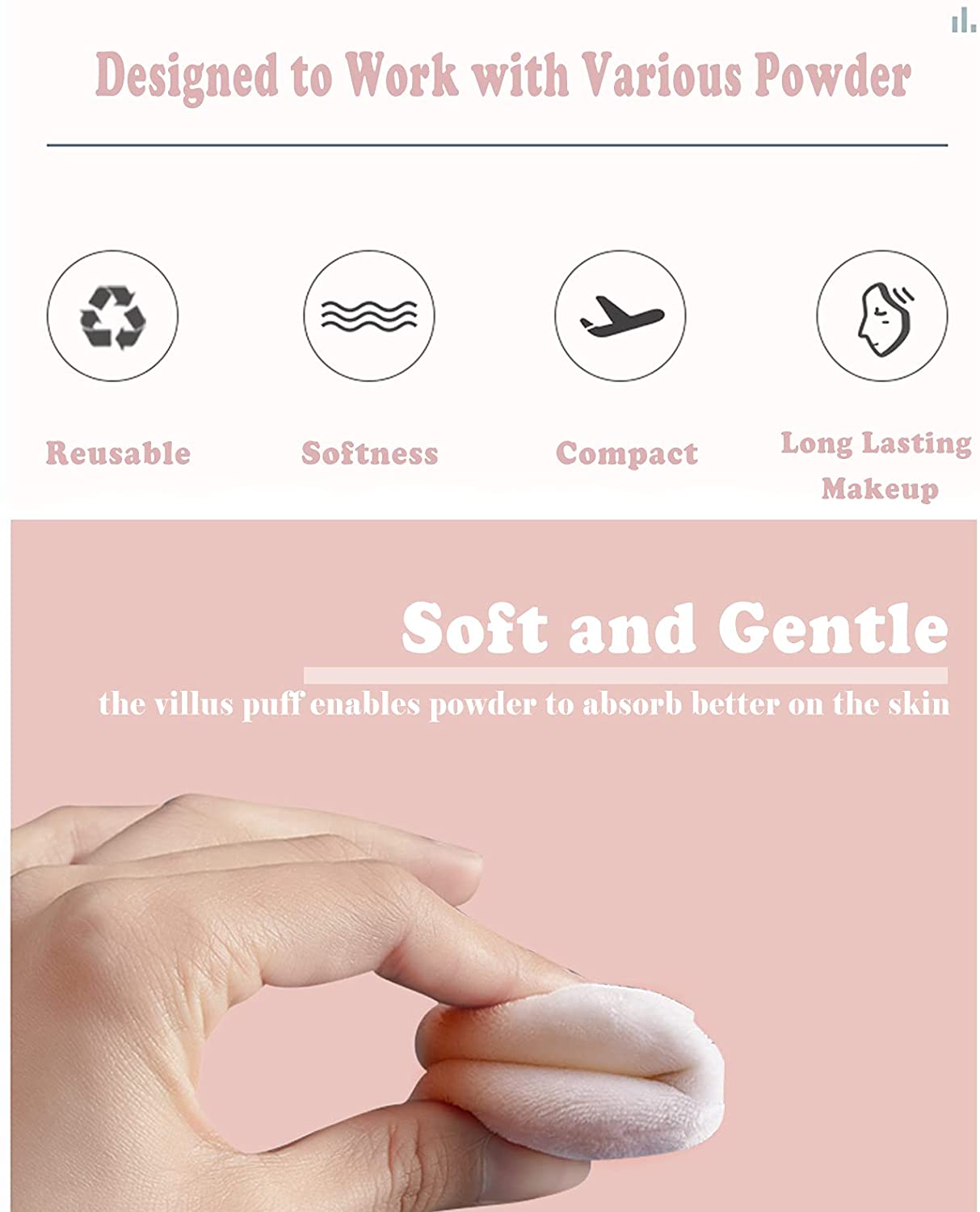 Custom Private Label Large Velvet Cotton Super Soft round cotton Powder Puff for easy body face Makeup