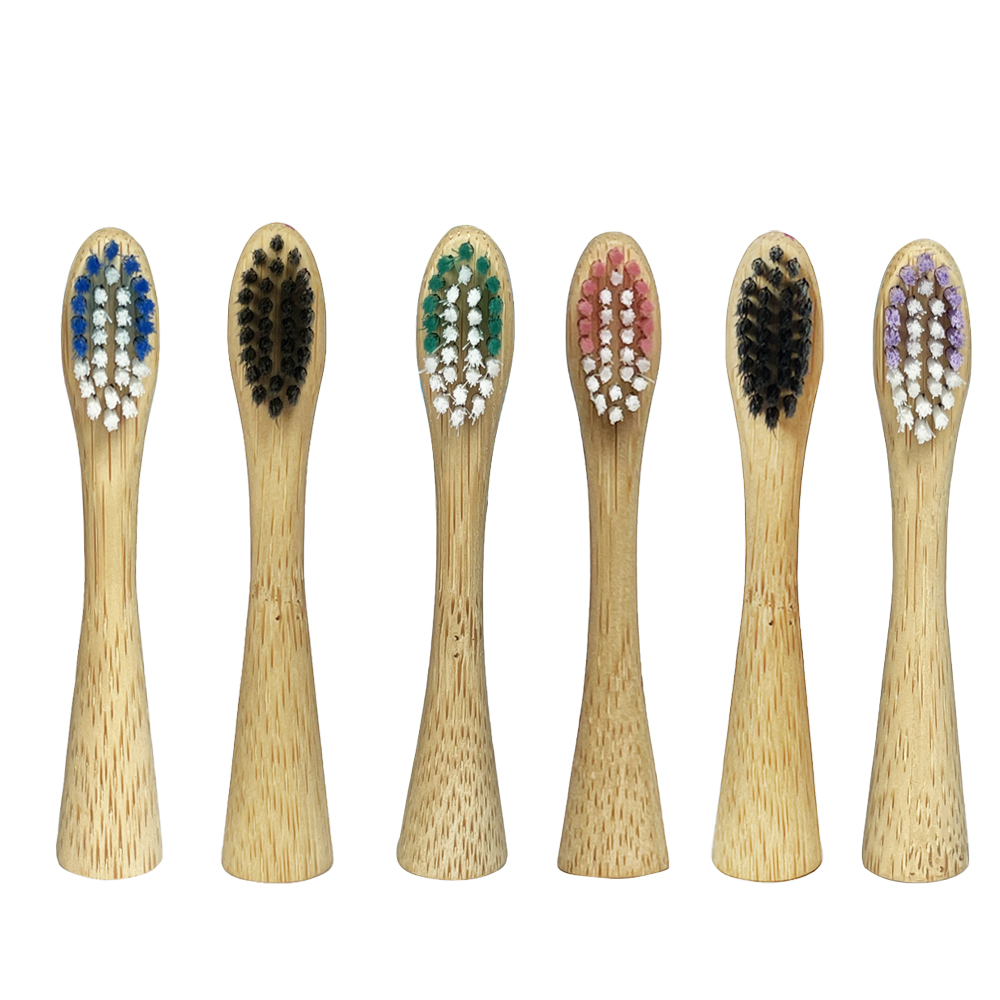 Eco-Friendly Electric Toothbrush Bamboo Replacement Heads Soft Bristles BB6034 For Kids