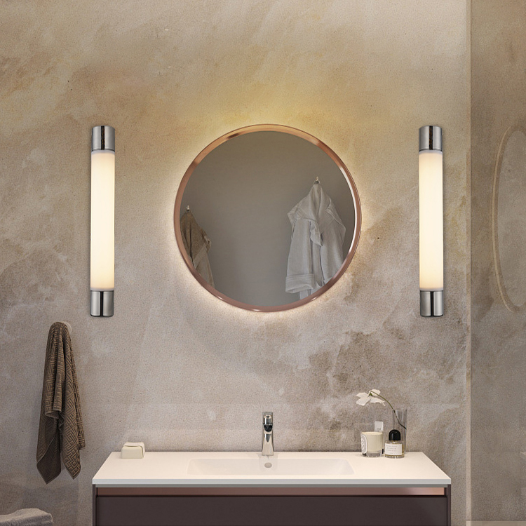 New Design Matt Opal Shade Aluminum 24w Surface Bathroom Ip44 Makeup Led Mirror Lamp