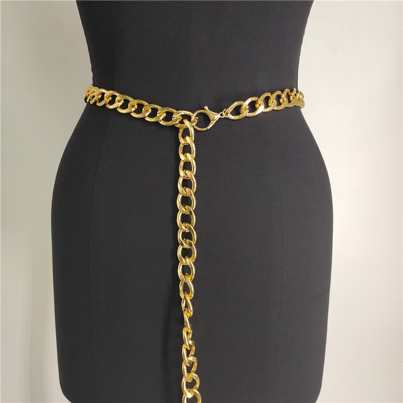 Wholesale Simple Design Fashion 14K Gold Plated Chain Waist Trendy Chain Belt Women Waist