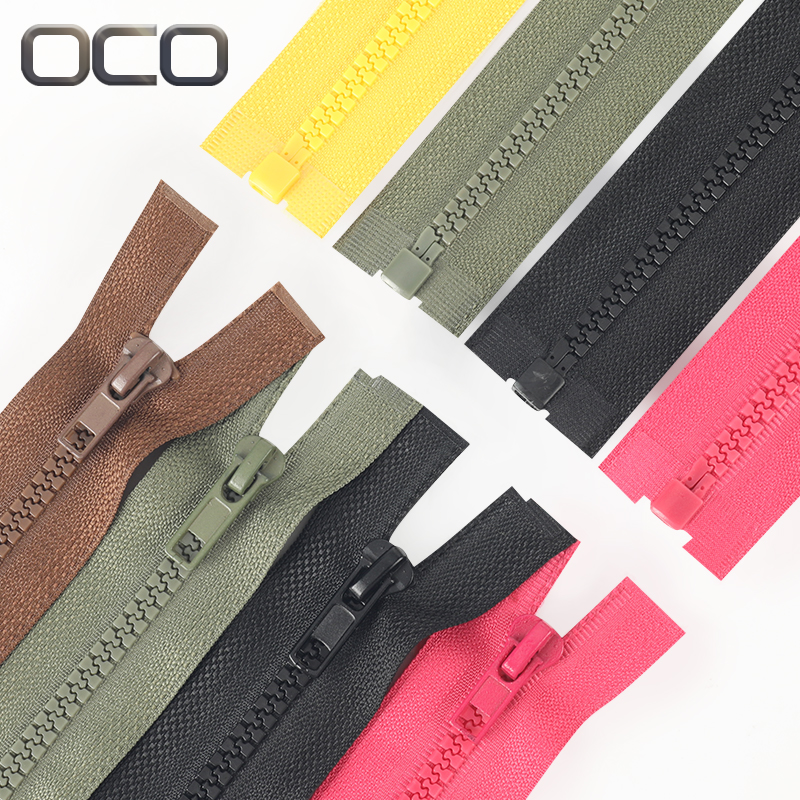 OCO Manufactur zipper wholesale 5# resin zipper open End Multi-size Multi-color Plastic Zippers For Clothes