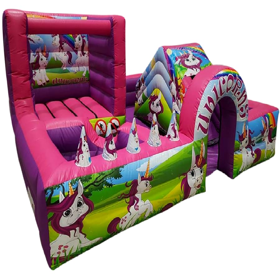 Надувной замок 15x15x6.5ft - Play Park-(розовый и фиолетовый Единорог)