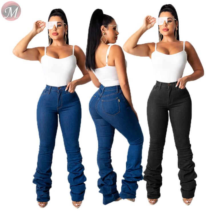 9100818 fashion mid waist basic heaps straight leg Fashion Clothing Pants Women Jeans