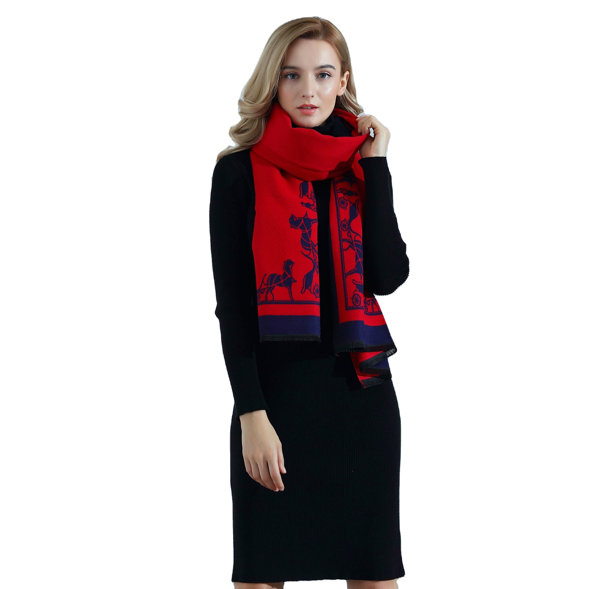 Retro Other Scarves amice Fashion Accessories Nordic Style Famous Brand Pashmina Scarf Carriage Acrylic Tassel Scarf for Women