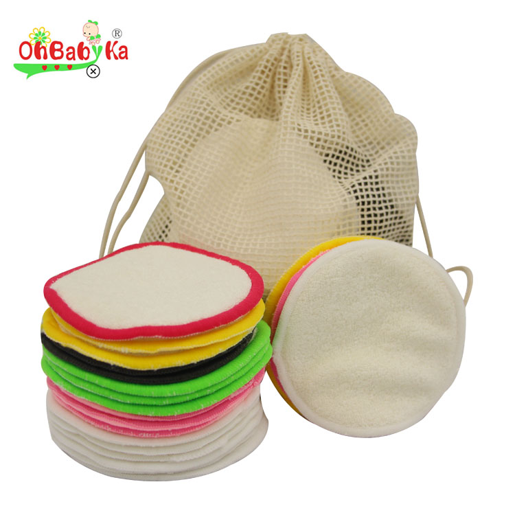 Ohababyk 16 шт многоразовые подушечки для снятия макияжа с сумкой для хранения