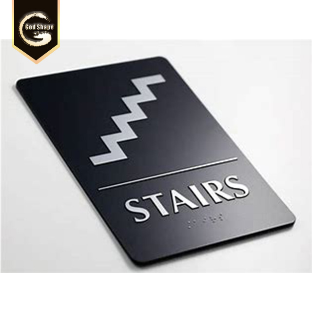 Горячая продажа завод ADA BrailleSign дверная пластина из нержавеющей стали металлическая Туалет знак Дверь офисная лестница знак