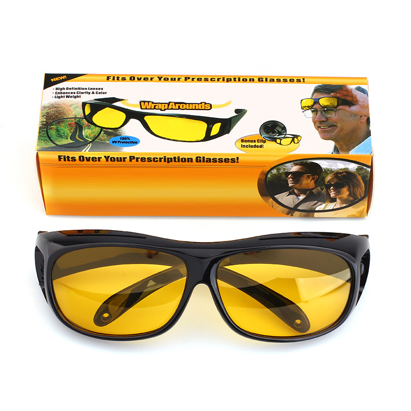 Night vision dust-proof riding glasses multi-function driving anti-glare windproof fit over glasses