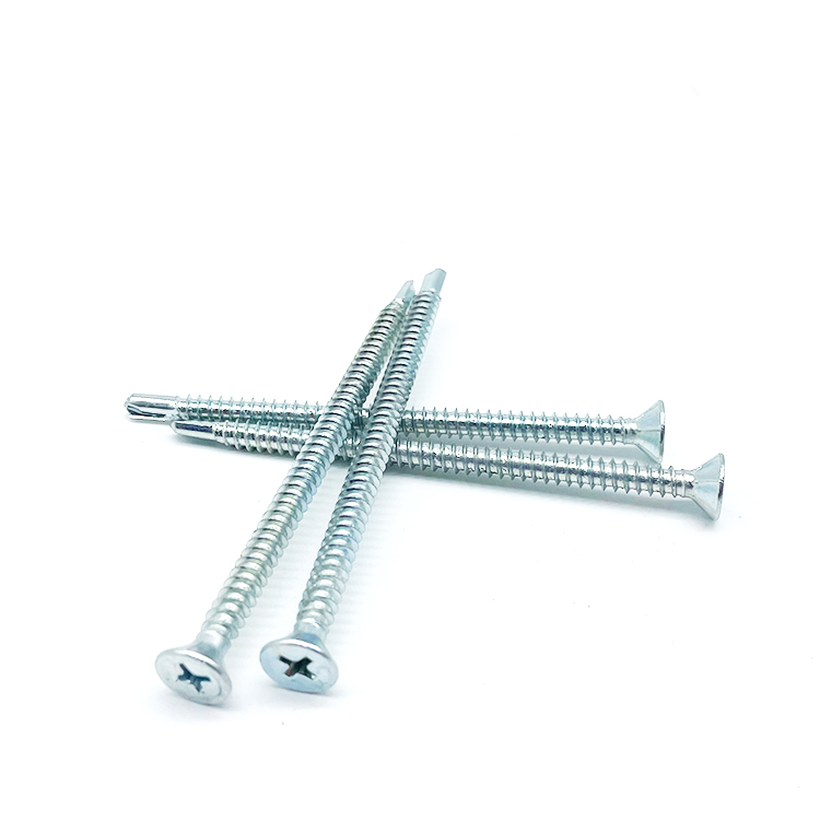 Carbon Steel Countersunk Flat Head Cross Recessed Screws CSK Head Self Drilling Screw Din7504P