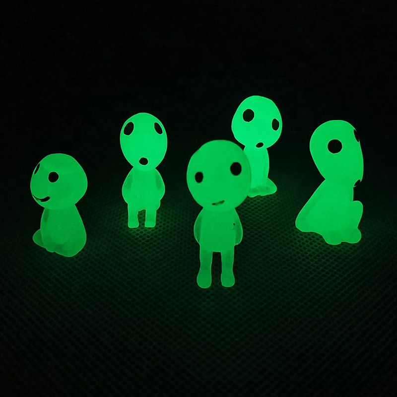 Glow in Dark Tree Elves Garden Decor Princess Mononoke Miniature Luminous Ghost for Micro Landscape Gnomes
