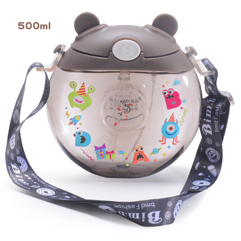 17OZ Cute Cartoon Donut Drinking Cup With Straw for Students Kids