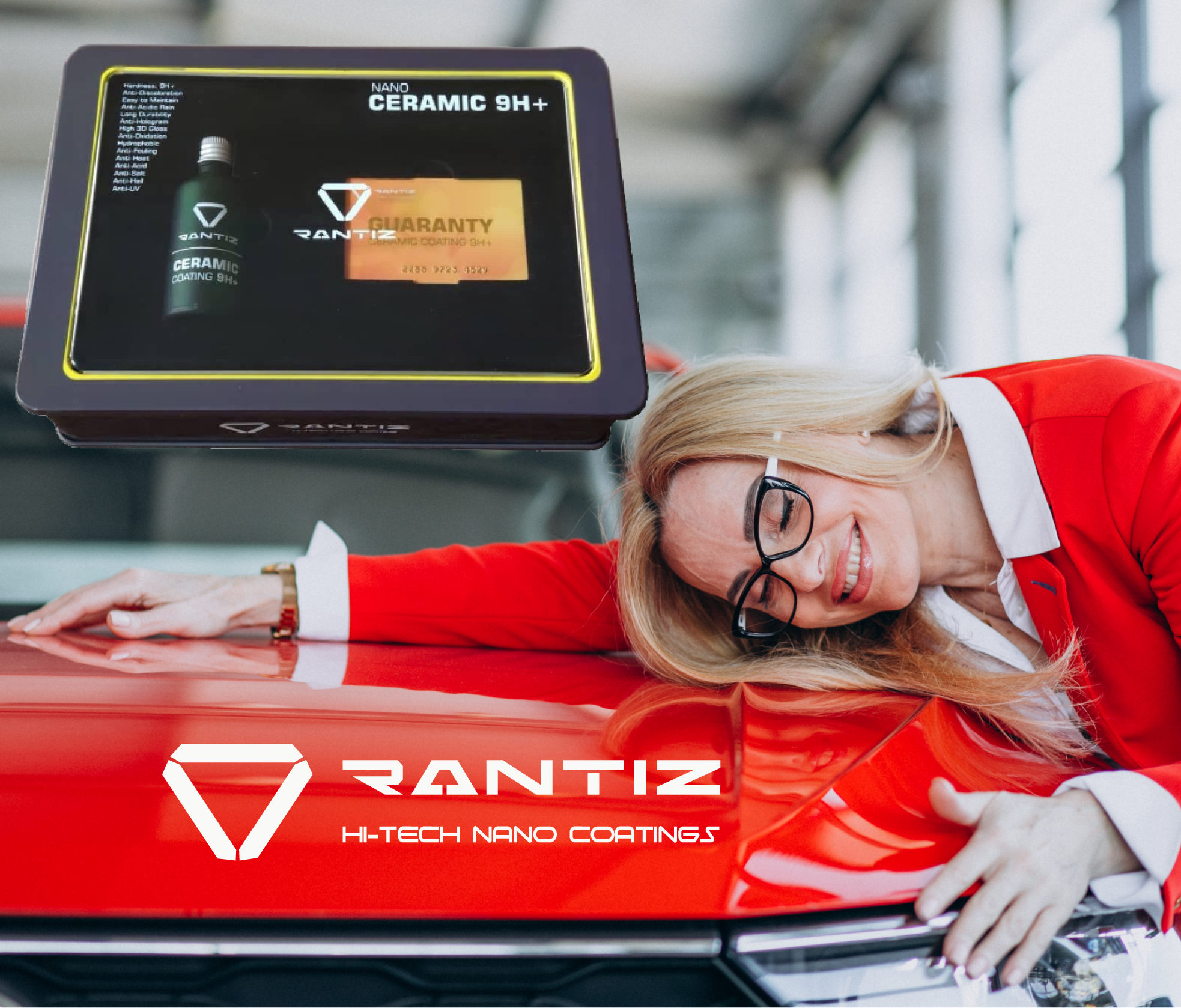 Супергидрофобное покрытие для стекол Rantiz Nano триста двадцать пять миллилитров (с уровнем твердости 9H + | Реальные прочность + высокой твердостью + гарантия + супер глянцевая и бесплатная доставка