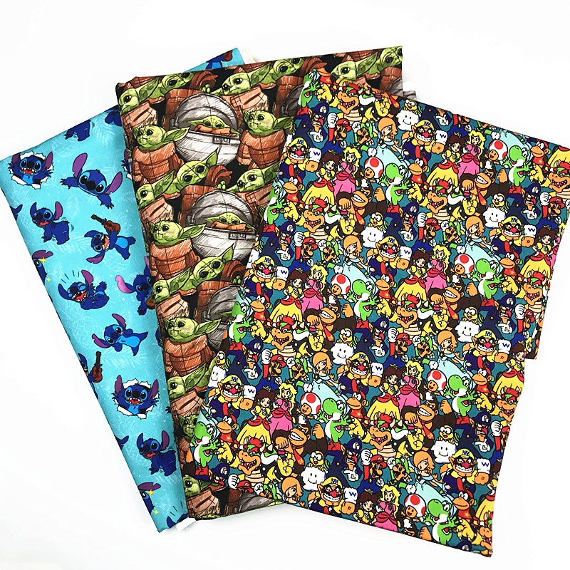 High Quality 100cotton woven fabrics Children's Cartoon Printed Fabric telas para hacer mascarillas DIY tissu matericals