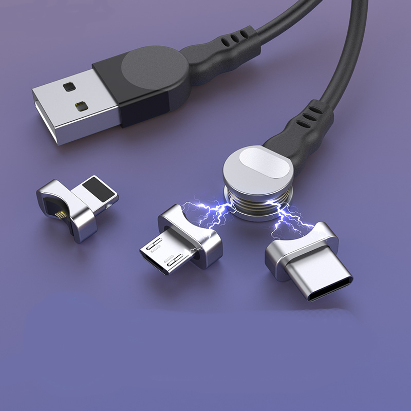 2 в 1 вращающийся магнитный usb-кабель чехол для iPhone XS Max XR X 8 быстрой зарядки зарядного устройства Micro USB 2 в 1: чехол для телефона с разъемом USB Type-c
