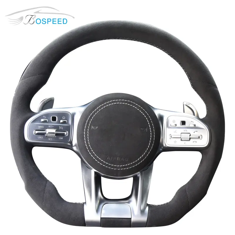 Alcantara Carbon Fiber Steering Wheel For Mercedes Benz AMG GLE CLA
