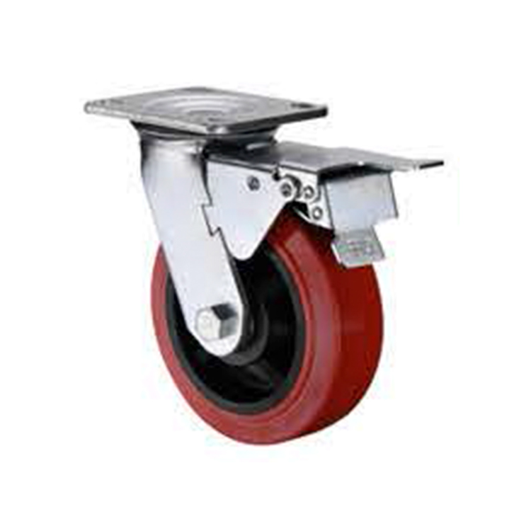 29100PUB2 29125PUB2 29150PUB2 29200PUB2 Double Brake Rigid Plate Top Trolley Steel Heavy Duty Caster Wheels