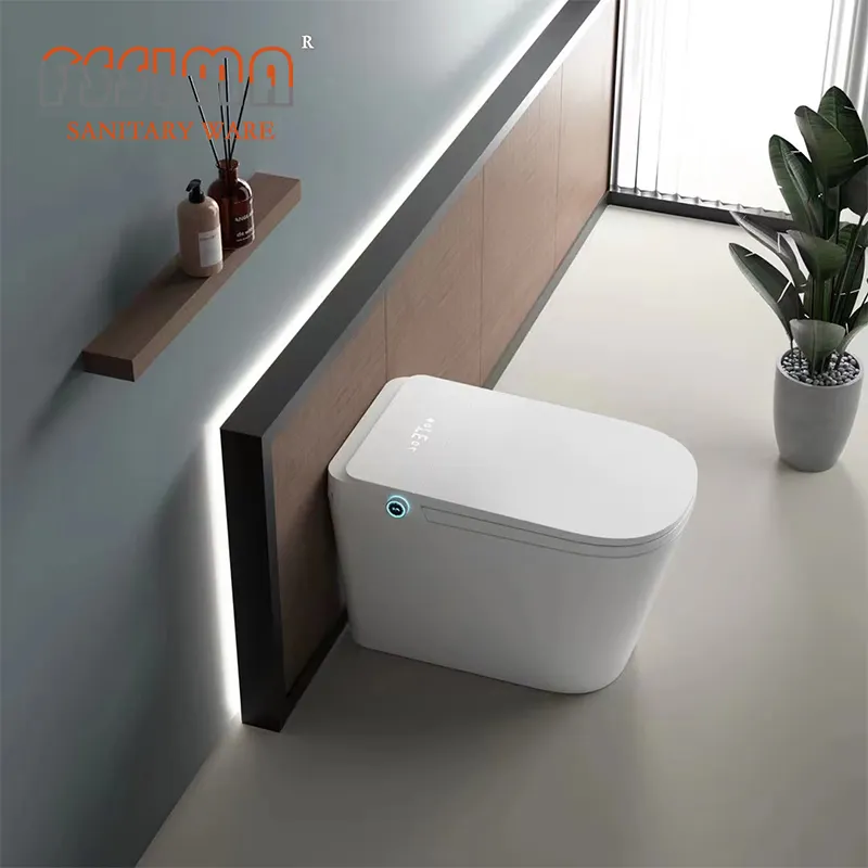 K5 Automatic Intelligent Smart Toilet Bathroom White Color Electric 110v/220v 1 Piece Bidet Toilet With Remote Control