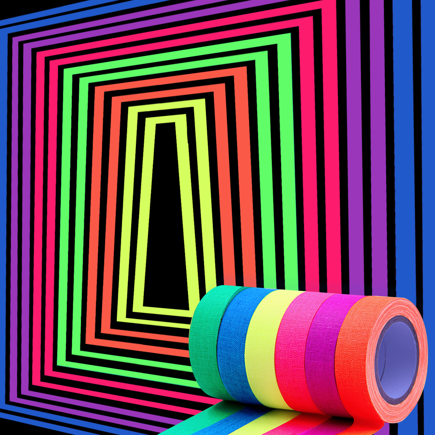 UV Tape Blacklight Reactive Visible Neon Fluorescent Adhesive Gaffer Luminous Warning Marking Tapes Cotton Cloth Glowing Sticker