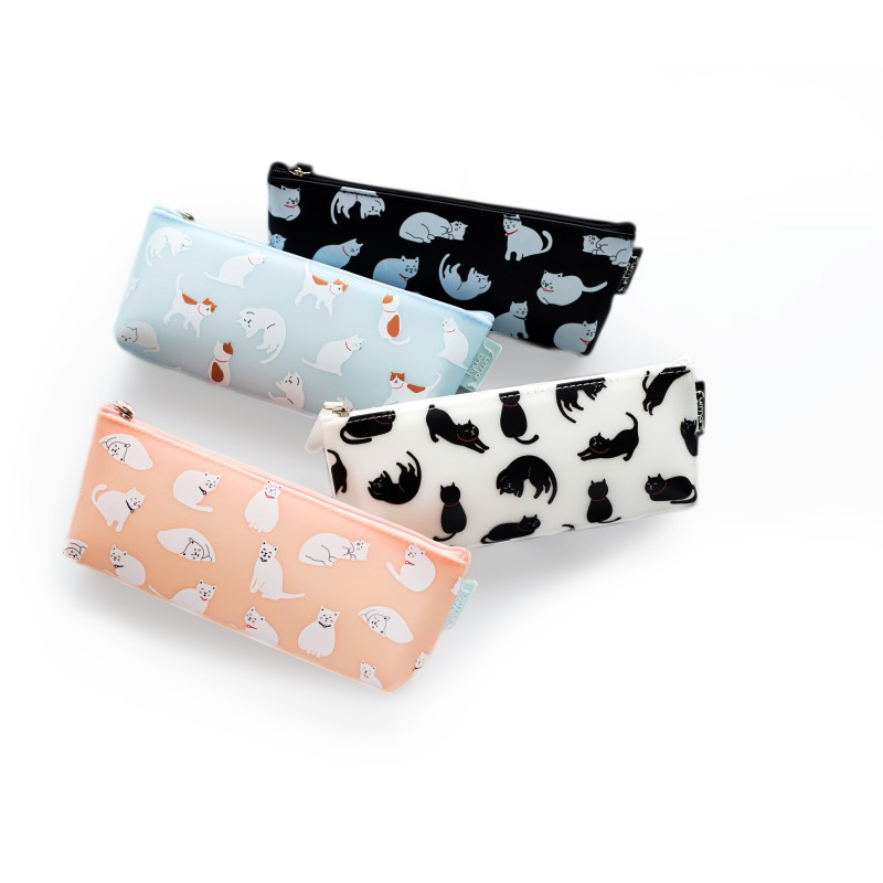 M&d Cartoon CuteJelly Pouch Cat Silicone Simple Student Pencil Case Creative Storage Bag Children School Pencil cases for Kids