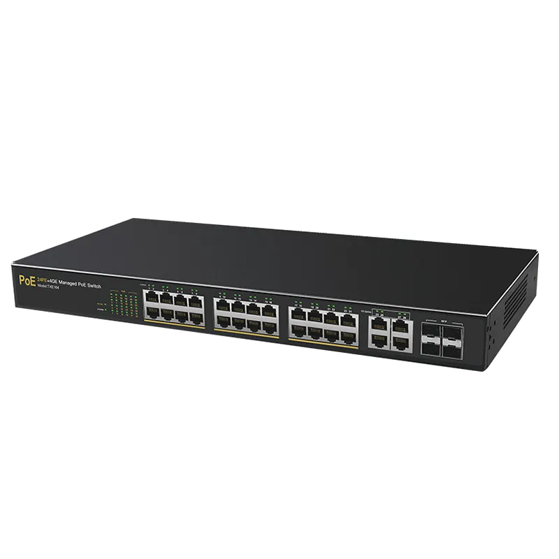 300 Вт 24 порта POE + 4 Гигабитного порта uplink + 4 SFP волоконно-оптического ethernet-коммутатора для IP-камеры Hikvision