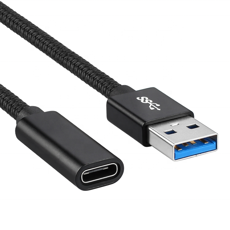Кабель-адаптер ult-unite 10 см в черной оплетке с USB C «мама» на USB 3,0 «папа»