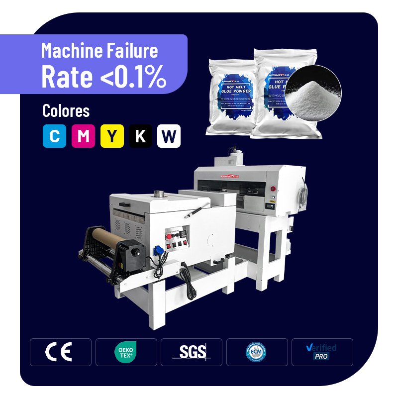 KINGJET XP600 i3200 powder DTF A3 Inkjet Printer Automatic Garment Printing Machine T-Shirts Cloth Stickers 1-Year A4 300mm 60CM