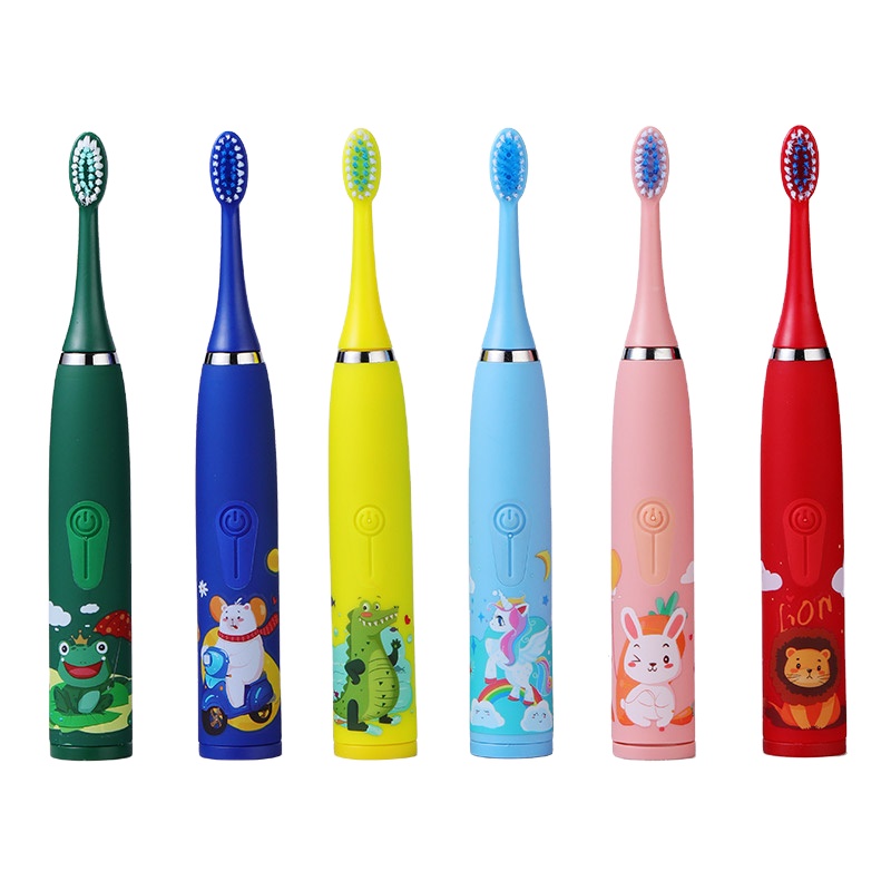 Easy carry black Ultrasonic kids cartoon silicone personalized sonic the best toothbrush electric