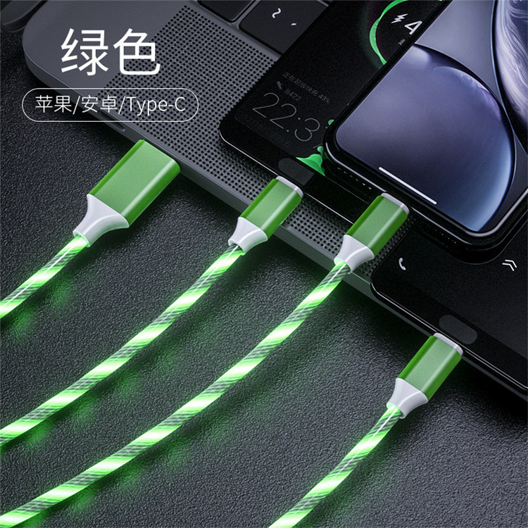 Рекламные подарки для Iphone USB C Микро зарядный кабель под заказ цветной светодиодный кабель 3 в 1 светящийся кабель