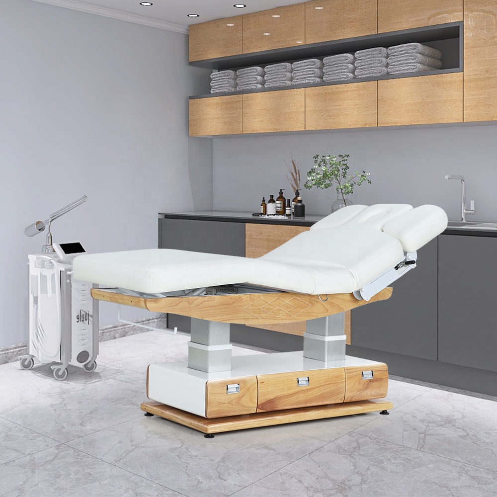 Esthetician Therapy Spa Wellness Treatment Salon Cosmetic 4 Electric Motor Extension Beauty Lash Facial Table De Massage Bed