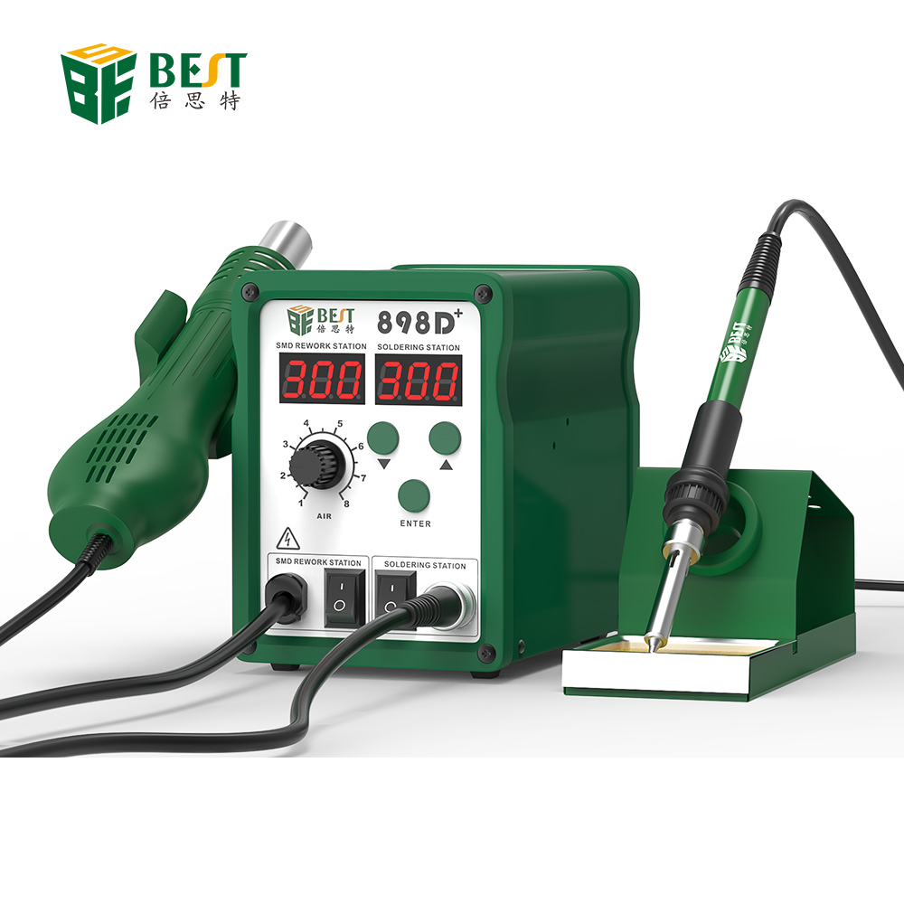 BST-898D + импортный нагревательный элемент цифровой без свинца 2 в 1 700 Вт SMT PCB переработка лучший горячий воздух и станция с паяльной станцией
