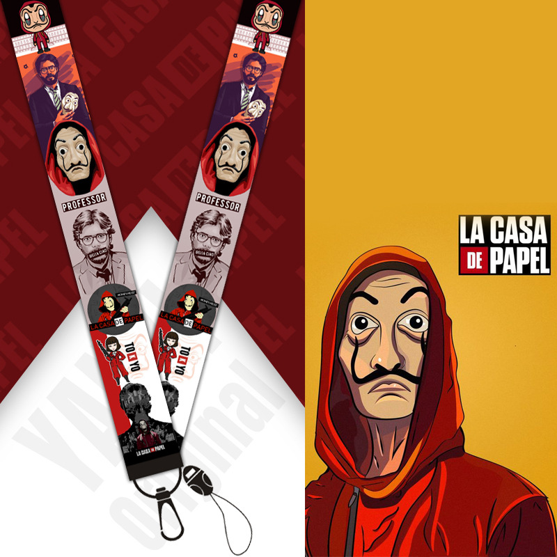 Дешевые персонализированные материал-нейлон/полиэстер брелок La casa de papel деньги Heist талреп