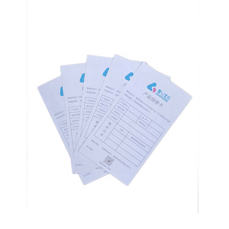 Офсетная печать Writable Promotion гарантийный талон для частного продукта
