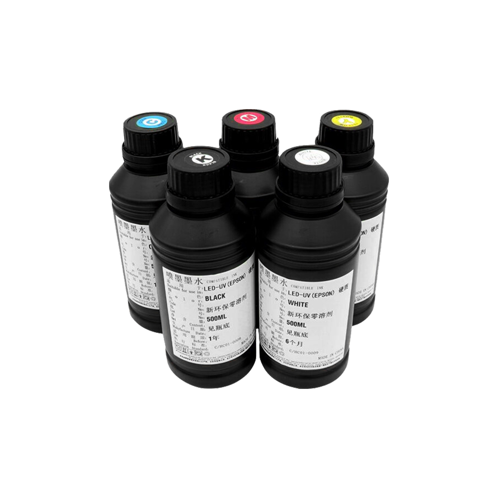Grade A uv printing ink suitable for UV led flatbed printer to print phone case Card Glass Metal ect for Epson printer 500ml