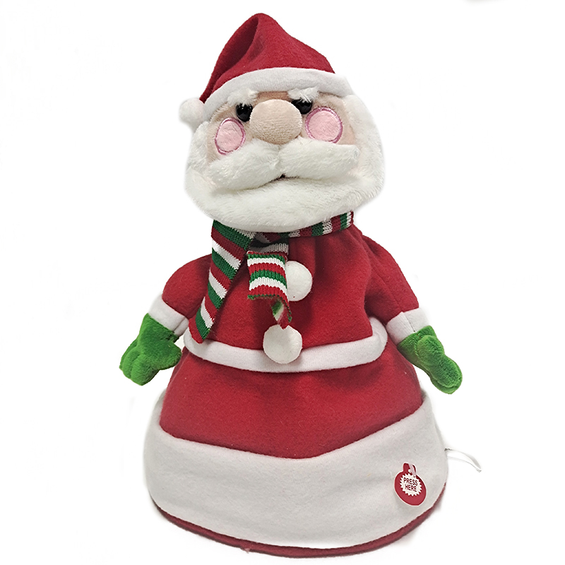 2021 New design dancing Christmas hat red plush kids Christmas hat with music