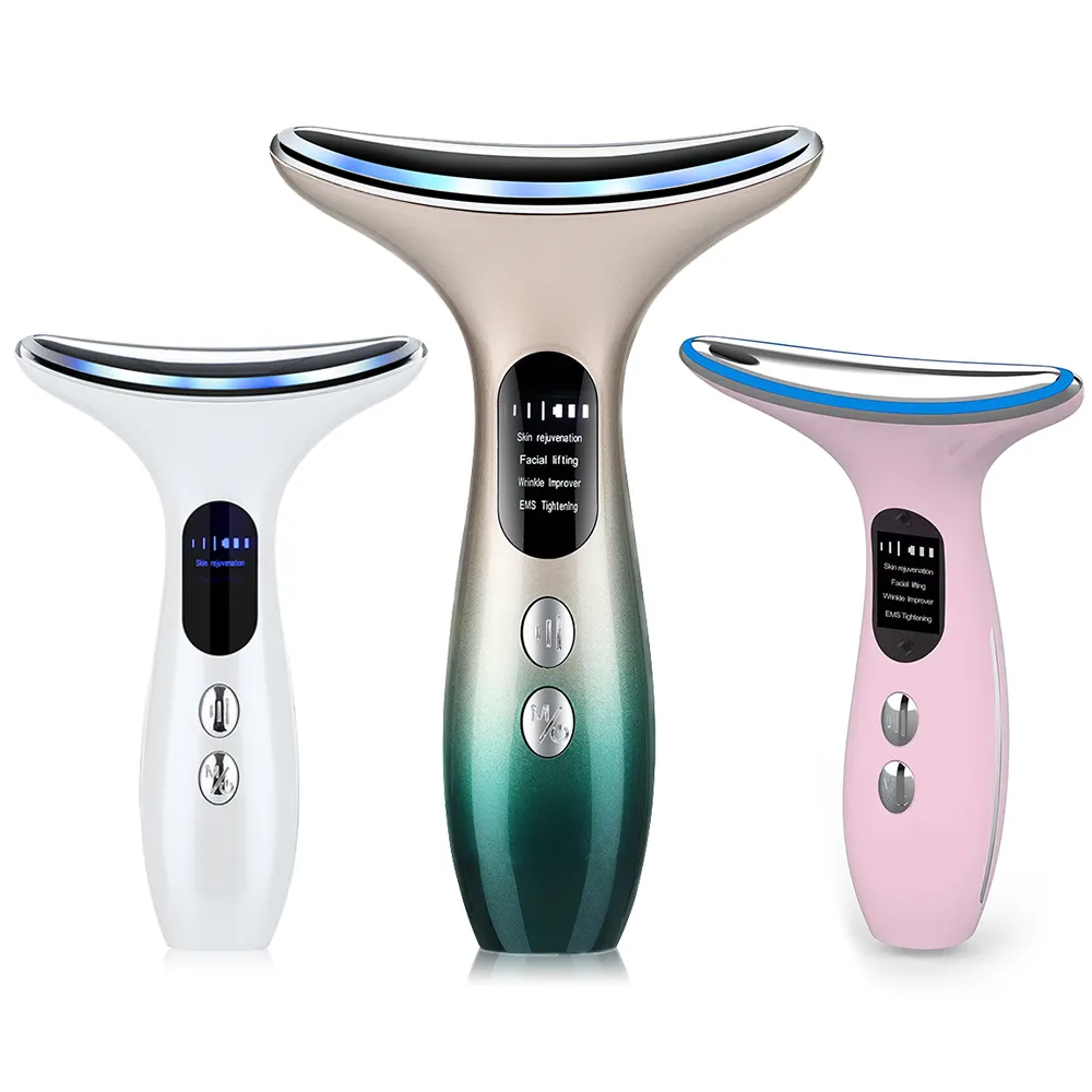 Facial Neck Lift Beauty Device RF EMS Led Photon Skin Care Anti-wrinkle Machine Face Neck Lifting Massager