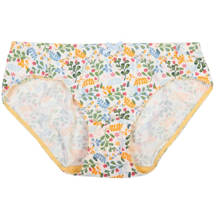 Accept custom printed breathable organic cotton cute kids child underwear girl