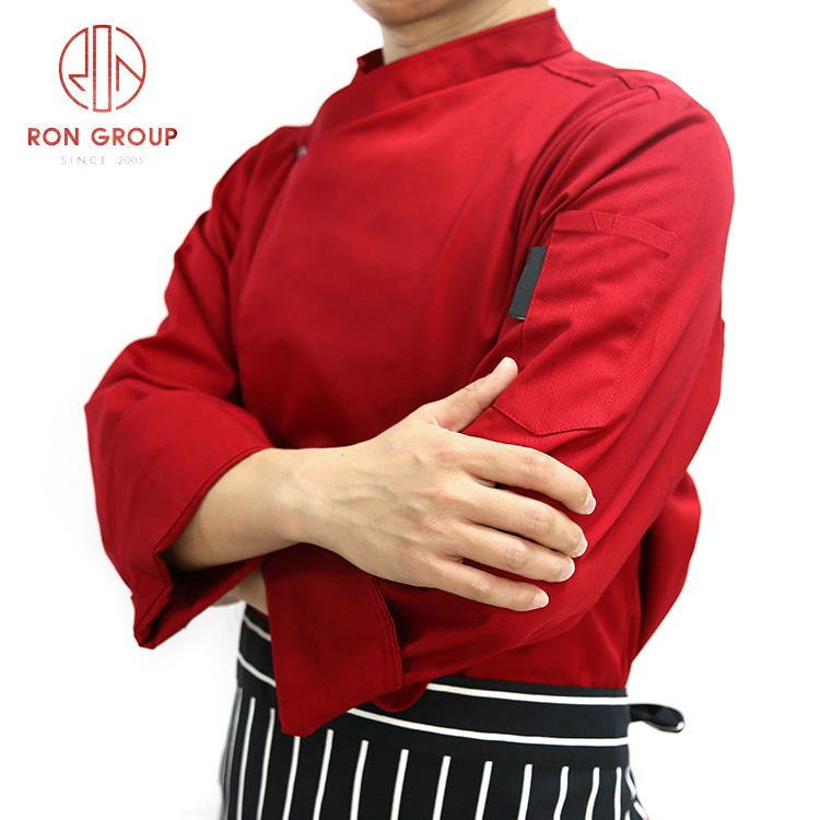 Cotton fabric ventilation perspiration staff uniform breathable chef jacket