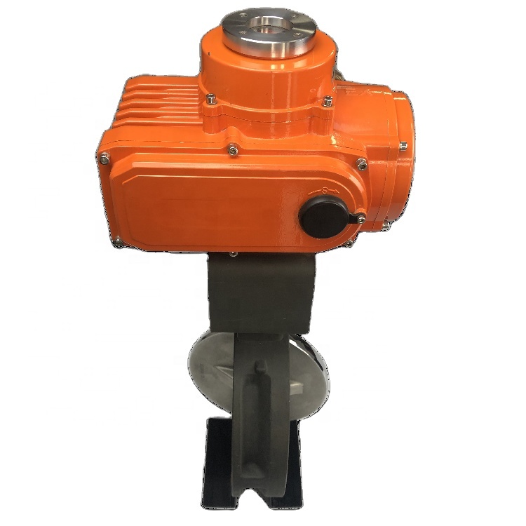 YUHONG Motorized High performance Dn200 8 Inch Wafer Type EPDM PTFE lined SS Electric Actuator Butterfly Valve Price