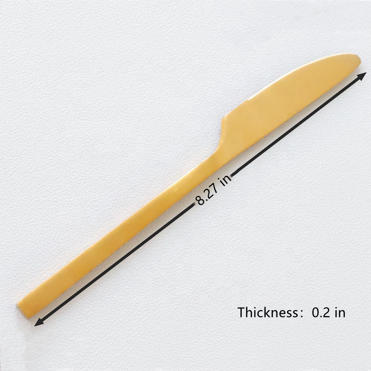 Japan cotta High Quality Matte Gold Stainless Steel Cutlery Flatware Gold Plated Tableware Dinner Knife