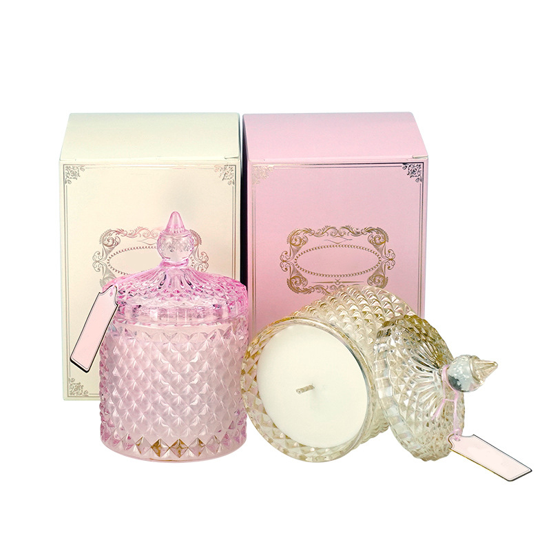 16oz Glass Candle Jar With Lid 16oz Glass Candle Vessels 16oz White Electroplated Glass Candle Jar