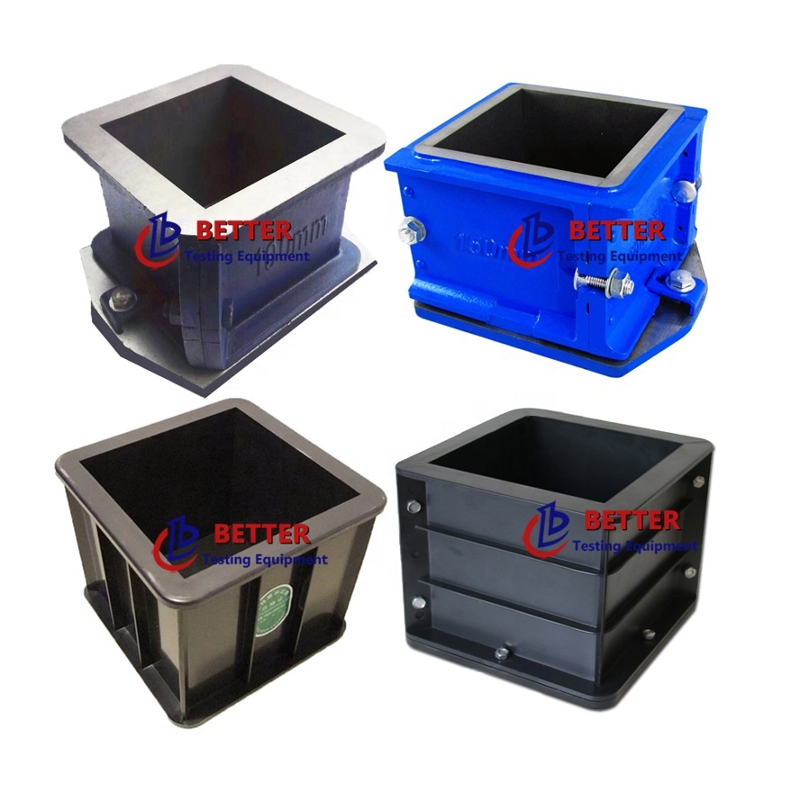 High Quality 100 150 mm Plastic Cast Iron Steel Concrete Cube Test Mould With Factory price