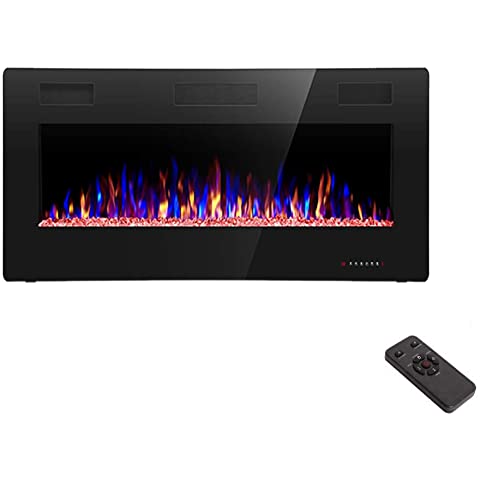 Amazon best sale 60 inch insert electric fireplaces heater with 9 colors flame for household.