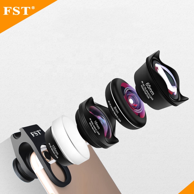 FST source factory printed logo 4-in-1 lens telephoto portrait mobile phone lens for Smartphone Max XS