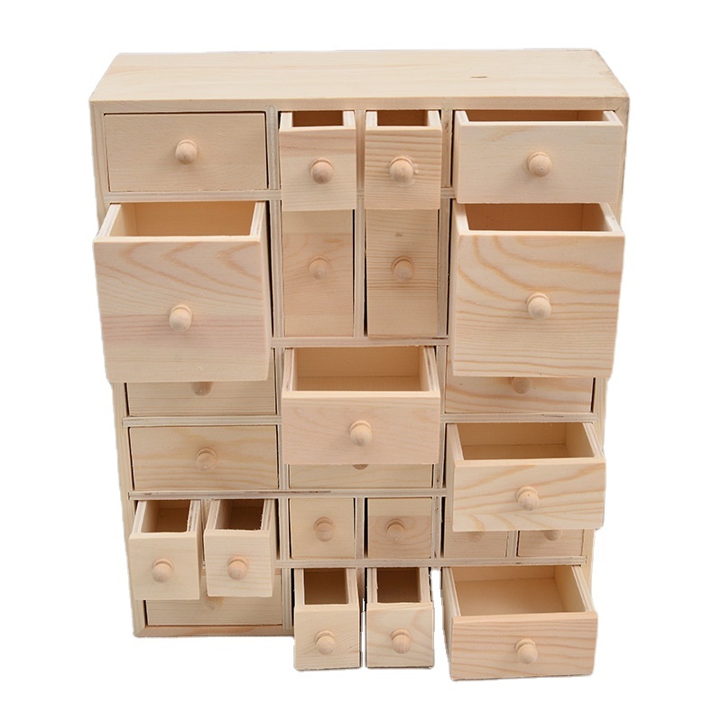 Multi-drawer wooden box Vintage wooden storage box Multi-drawer jewelry storage cabinet Desktop storage cabinet