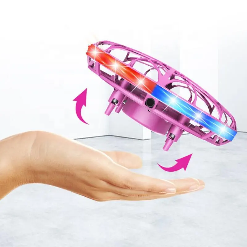 2021 Year Newest Product Flying Gyratory 3d plastic Gyroscopes mini Flying Drone UFO spinner top toy with light