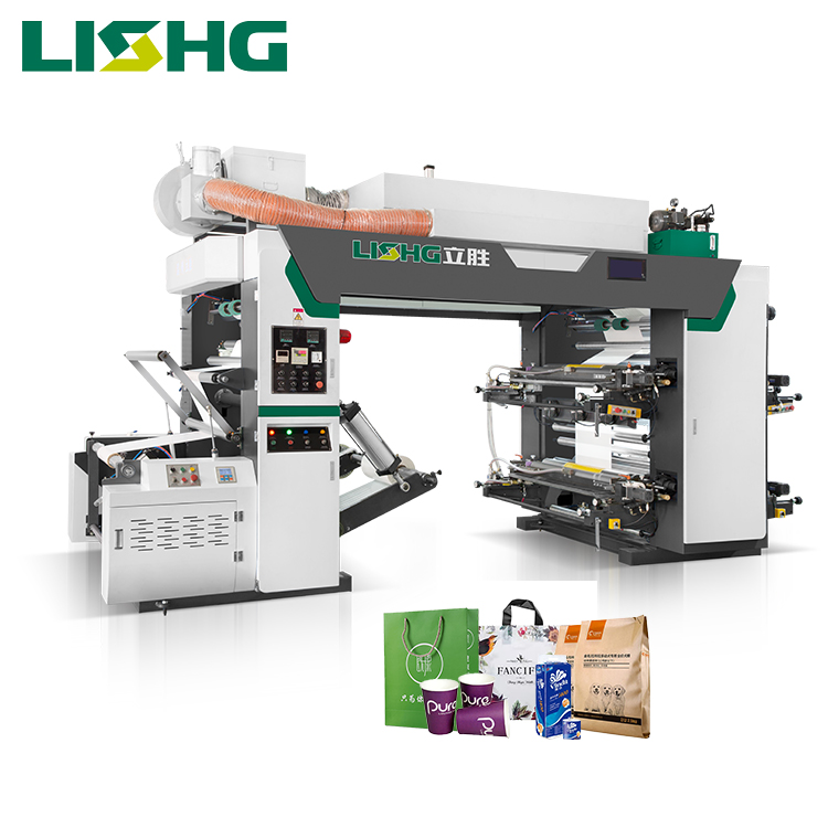 4 Color Stack Type Paper Cup Kraft Plastic Pp Bag Flexo Package Printing Machine