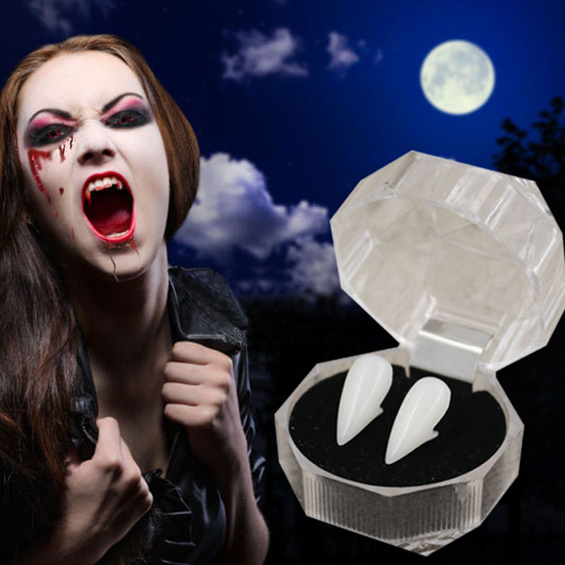 Wholesale Horrific Vampire False Teeth Halloween Party Decoration Dentures Props Zombie Devil Fangs Tooth With Dental Gum
