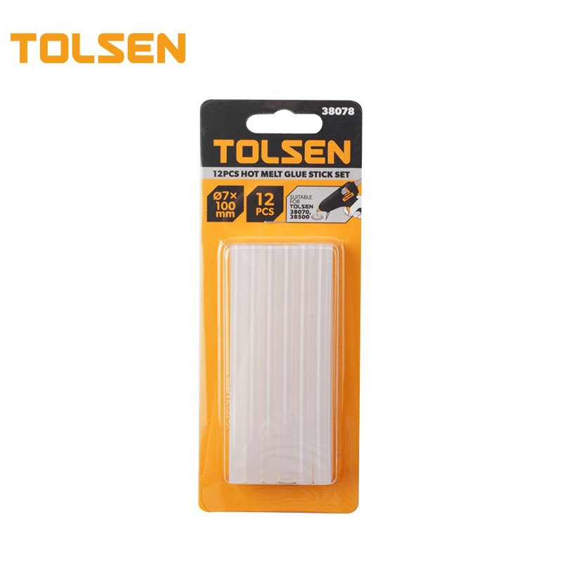 TOLSEN 38078 12pcs Transparent Silicon Clear Hot Melt Glue Stick Set