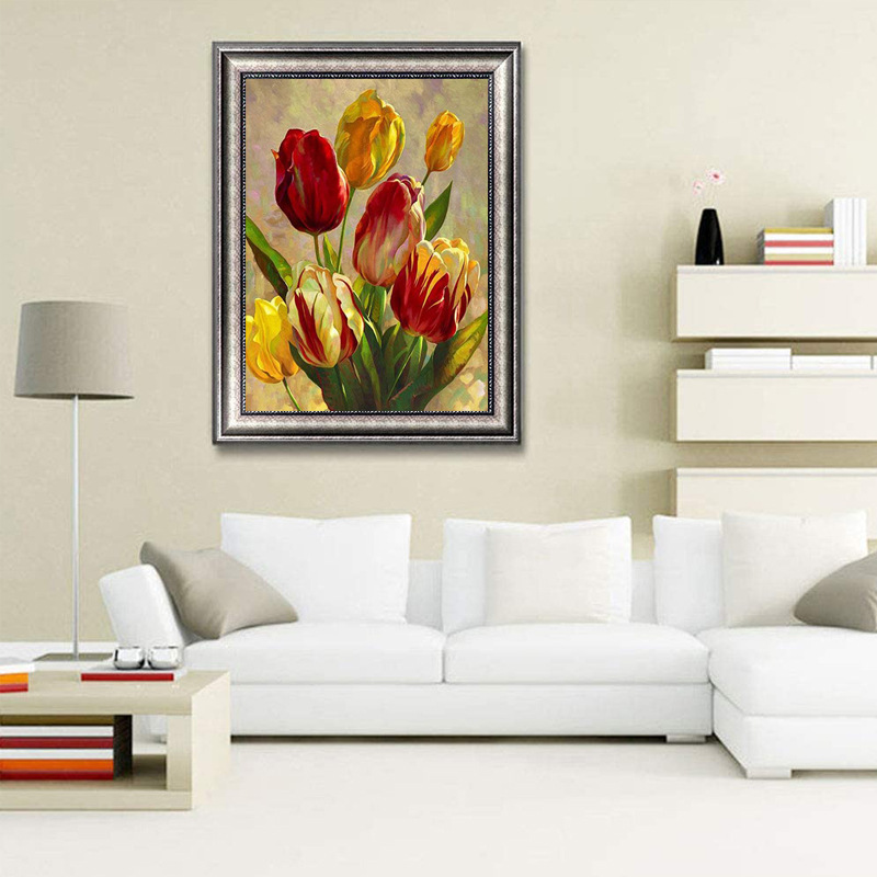 Odm/oem cuadros decorativos цвет тюльпан 5d алмазная Живопись pintura de со стразами идеально сочетаются с нарядным картина по номерам